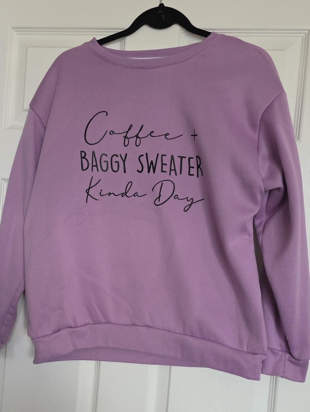 Lavender 'Baggy Sweater' Graphic Pullover Sweater